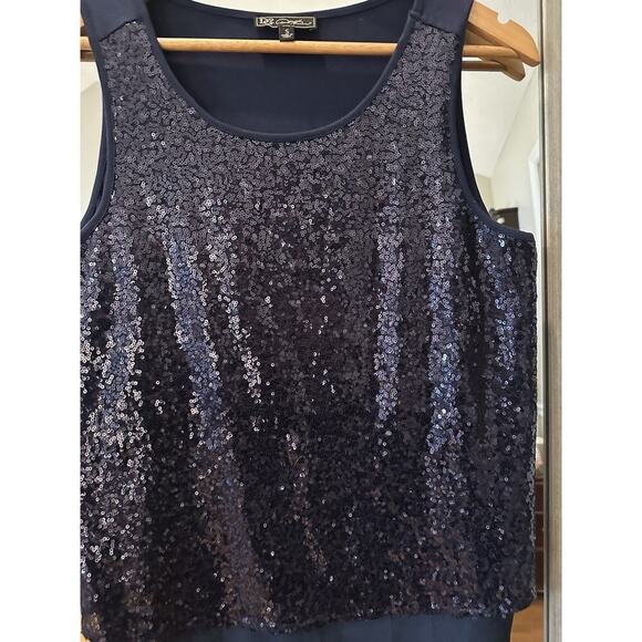 Ladies Sequined Sleeveless Top Diane Gilman DG2 size Small /Purple - Picture 4 of 6
